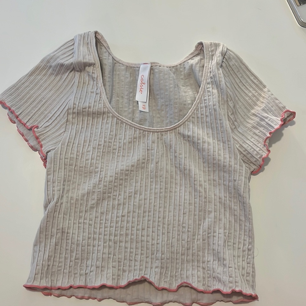 Xsmall ribbed crop tee